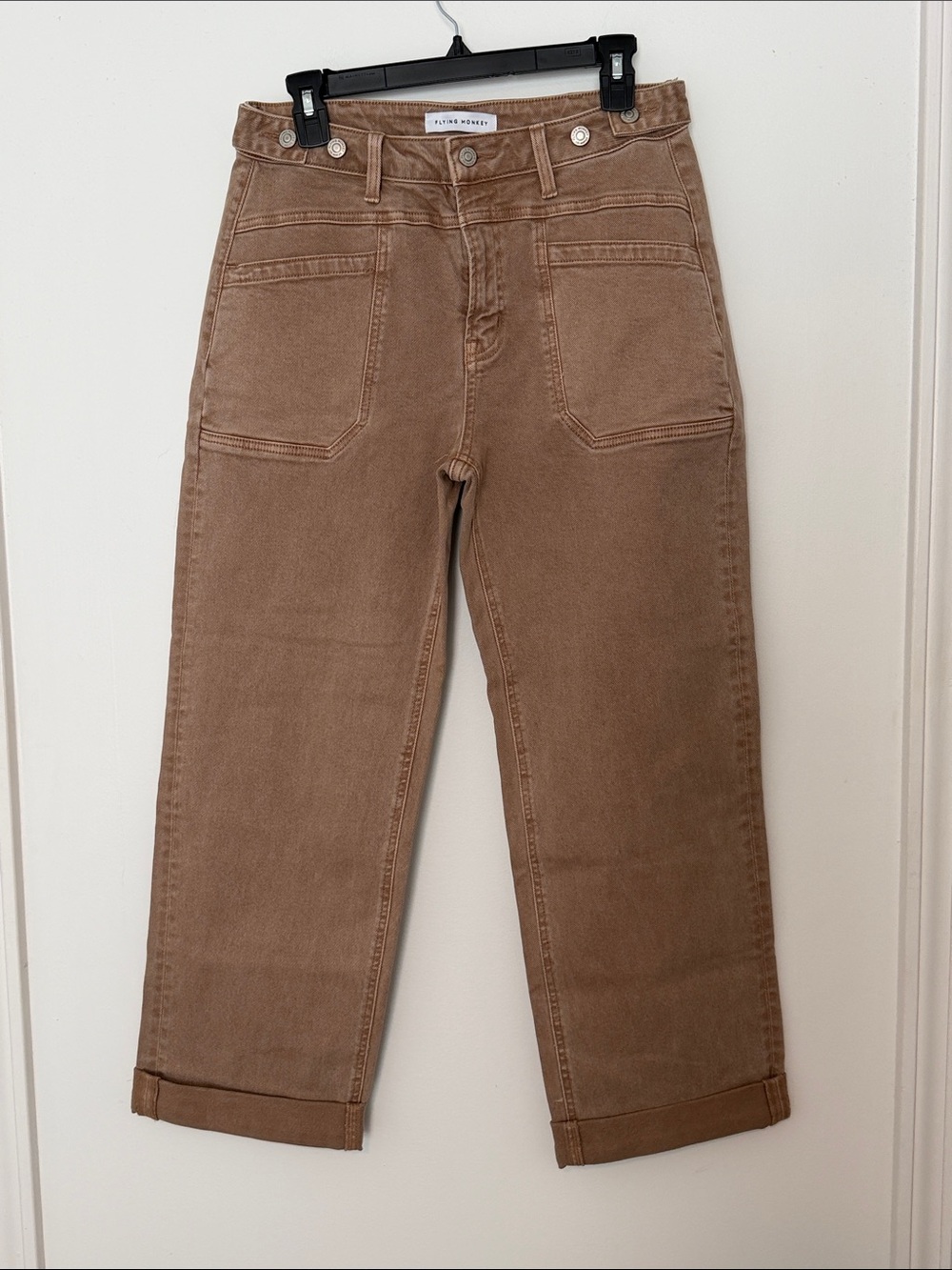 Flying Monkey Carmel High Rise Slim Wide Leg Jeans 28